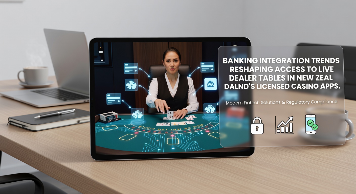 Digital interface showing live dealer tables integrated with New Zealand banking apps on mobile devices