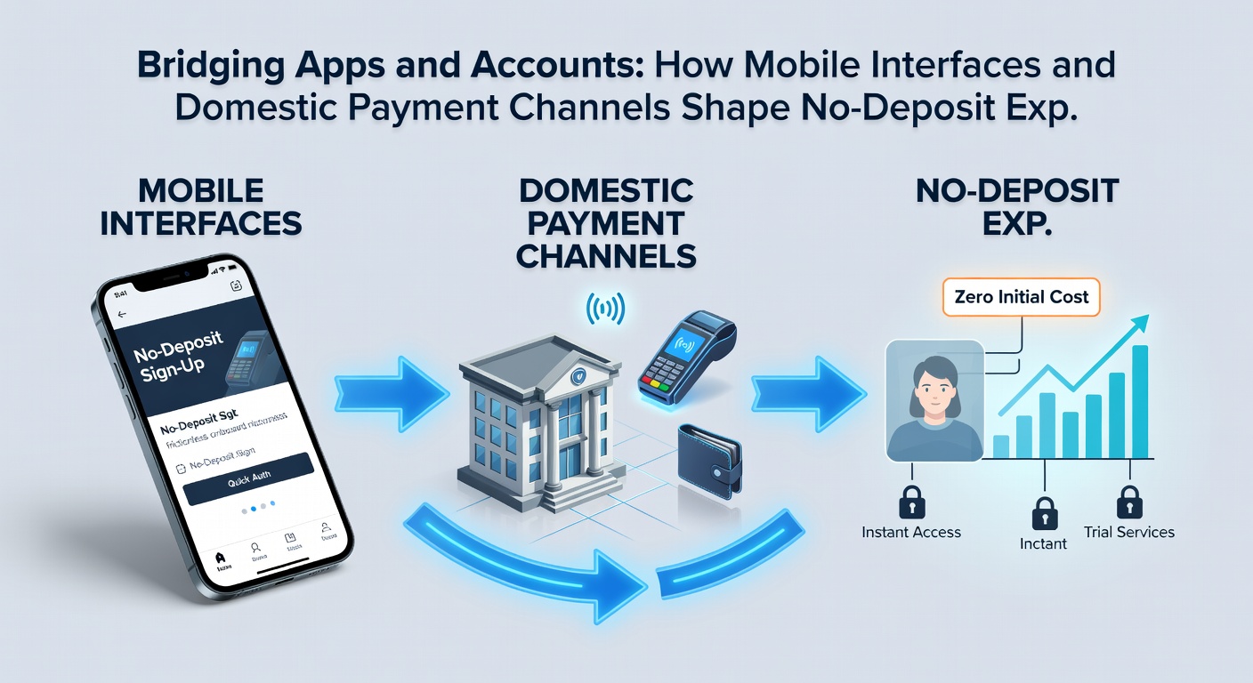 Illustration of domestic payment integration within a New Zealand casino mobile app showing instant verification and no-deposit bonus activation flow