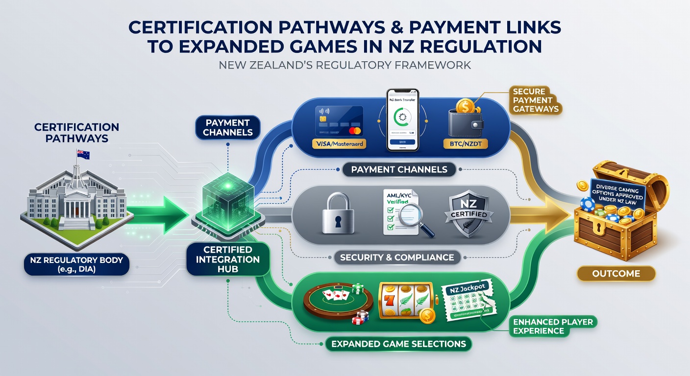 New Zealand online casino interface displaying certified payment options alongside expanded game library selections