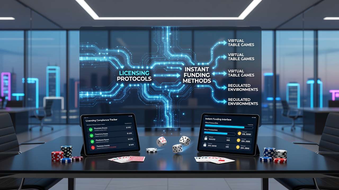 Instant payment processing systems connected to licensed virtual table game platforms