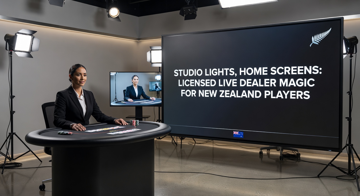 New Zealand player at home screen viewing live blackjack dealer with chat interface and betting options active