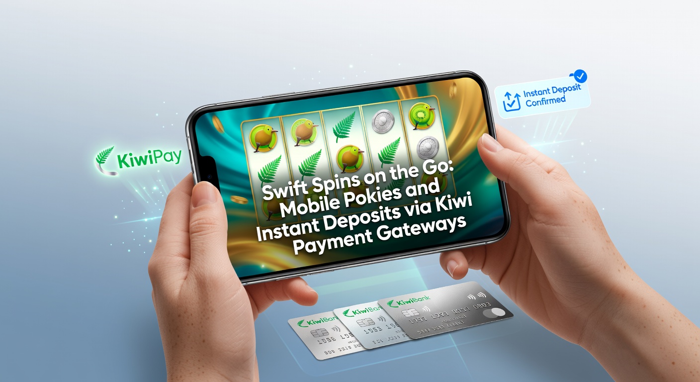 Smartphone displaying vibrant mobile pokies game alongside icons of New Zealand payment gateways like POLi and bank transfers