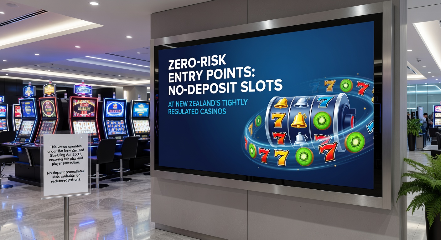 Screenshot of a no-deposit slot bonus claim interface on a licensed NZ casino app, showing free spins activation and regulatory compliance badges